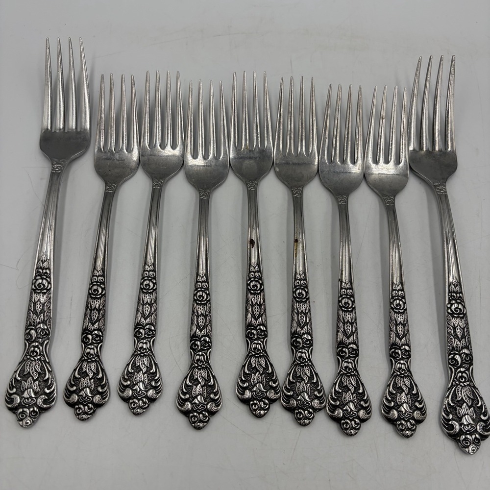 Versailles 7 Salad Lunch Forks 2 Dinner Forks MSI Stainless JAPAN Steel Flatware